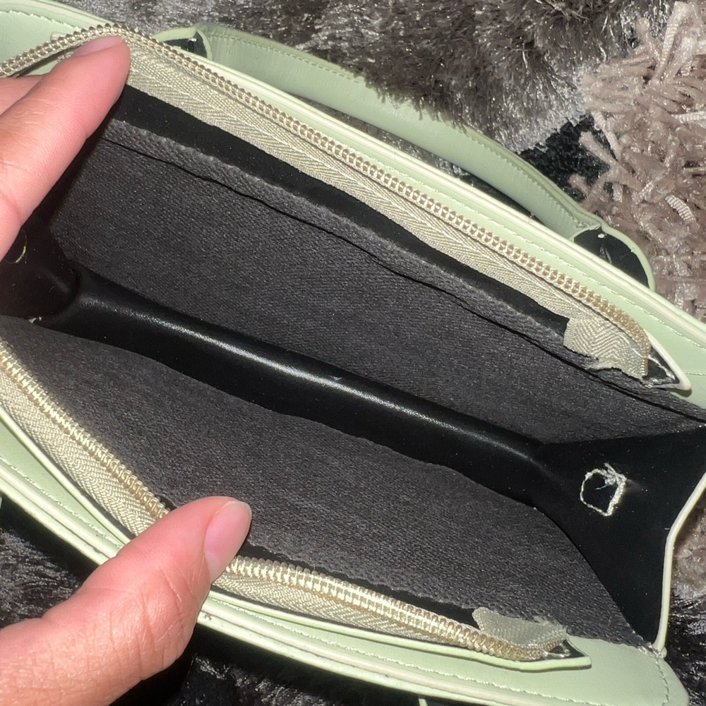 Mint Green Geometric Pattern Handbag - image 3